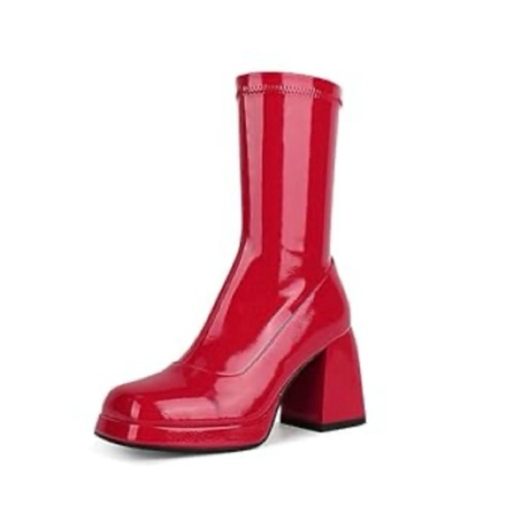 Red Patent Leather Women's Boots